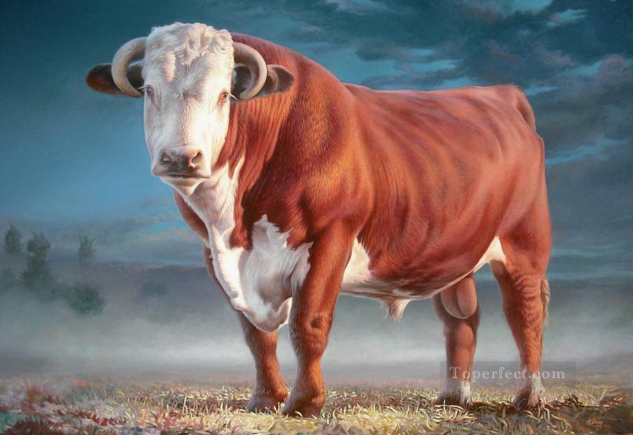 taureau de Hereford Peintures à l'huile